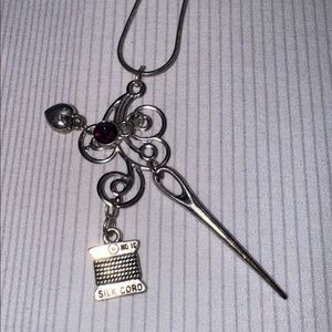 Sewing  notions charm necklace 🐈‍⬛
